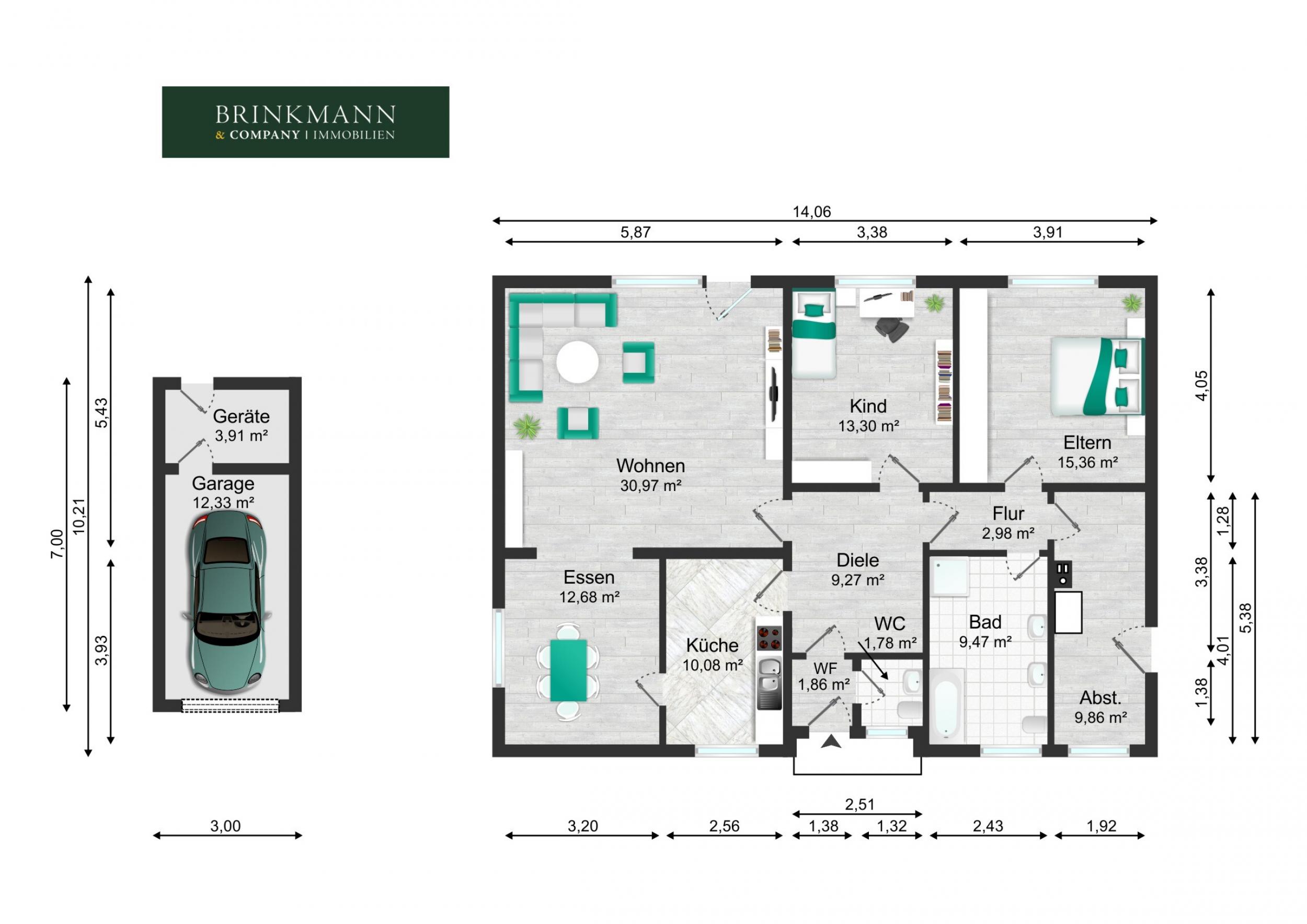 Leherheide - Modernes Einfamilienhaus in begehrter Lage - Grundriss - Erdgeschoss