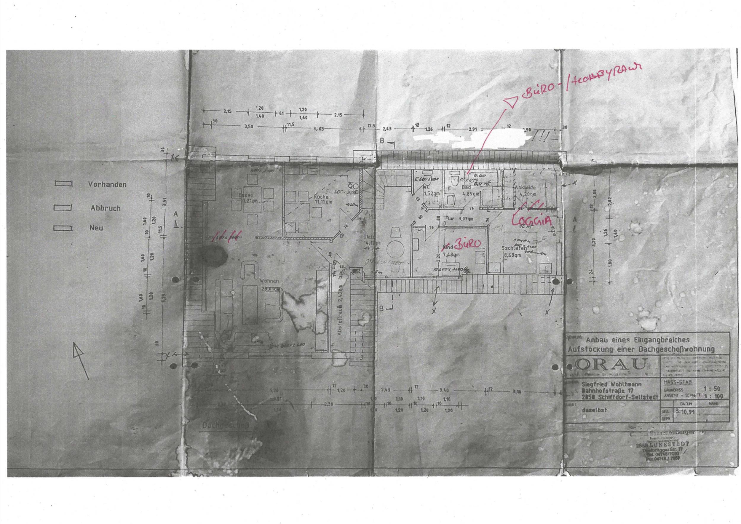 Schiffdorf - Modernisiertes Einfamilienhaus mit zusätzlichem Bauland - Grundriss EG - bearbeitet