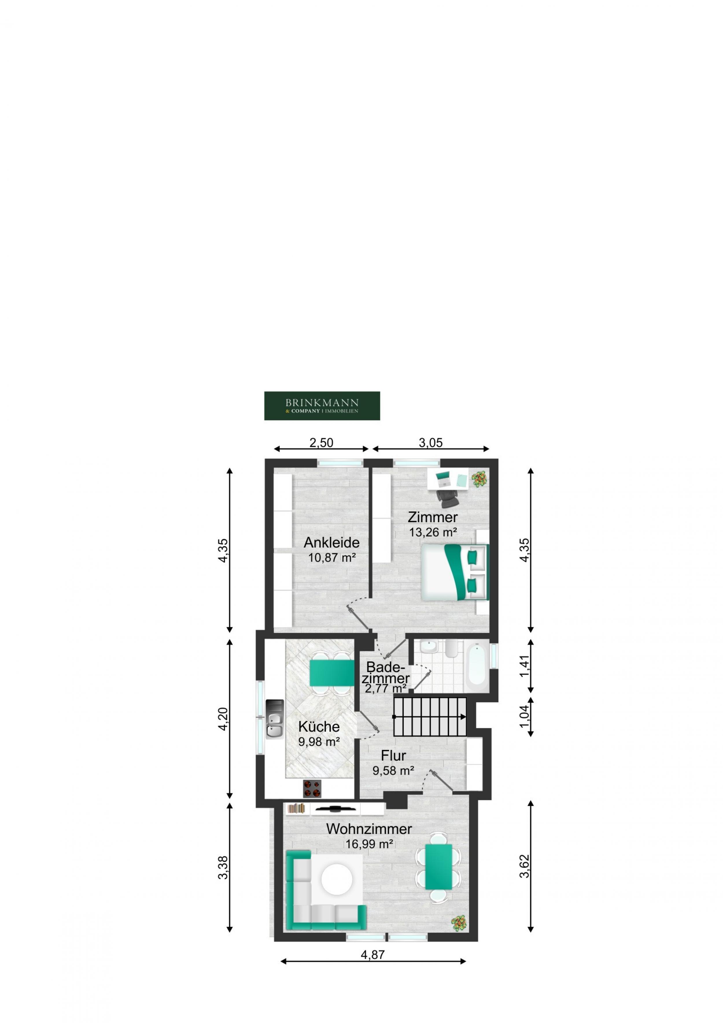 Schiffdorf-Spaden - Modernisiertes Einfamilienhaus mit Einliegerwohnung in ruhiger Lage - Grundriss Dachgeschoss