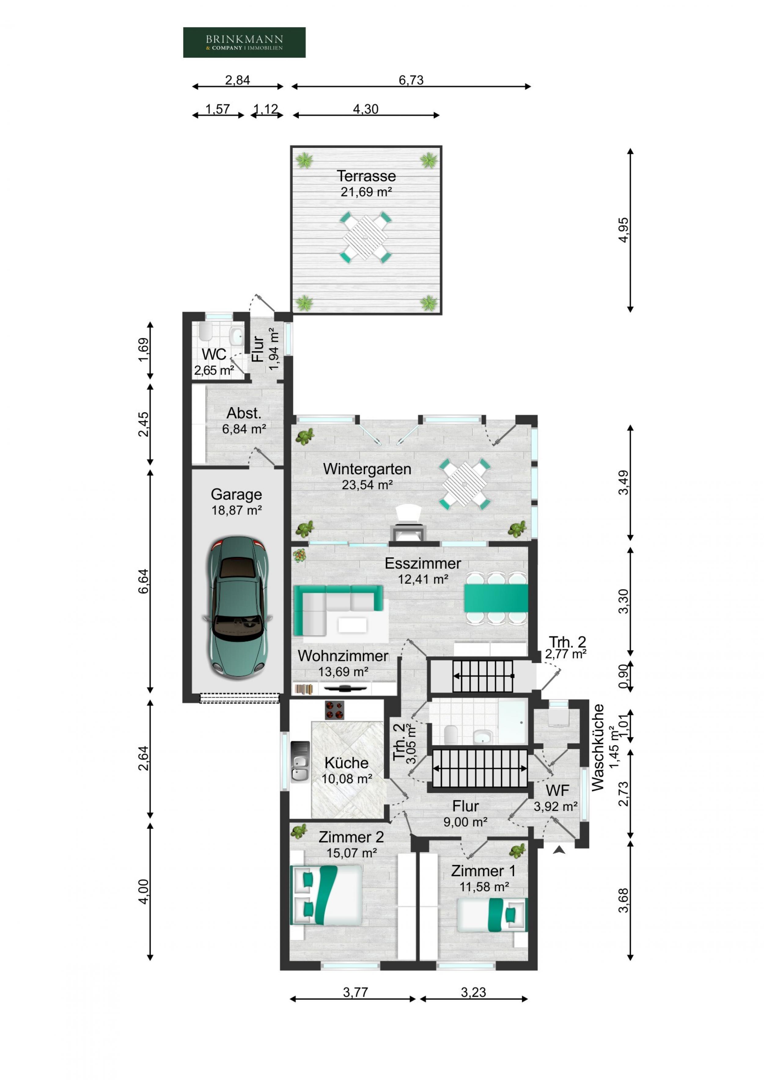 Schiffdorf-Spaden - Modernisiertes Einfamilienhaus mit Einliegerwohnung in ruhiger Lage - Grundriss Erdgeschoss