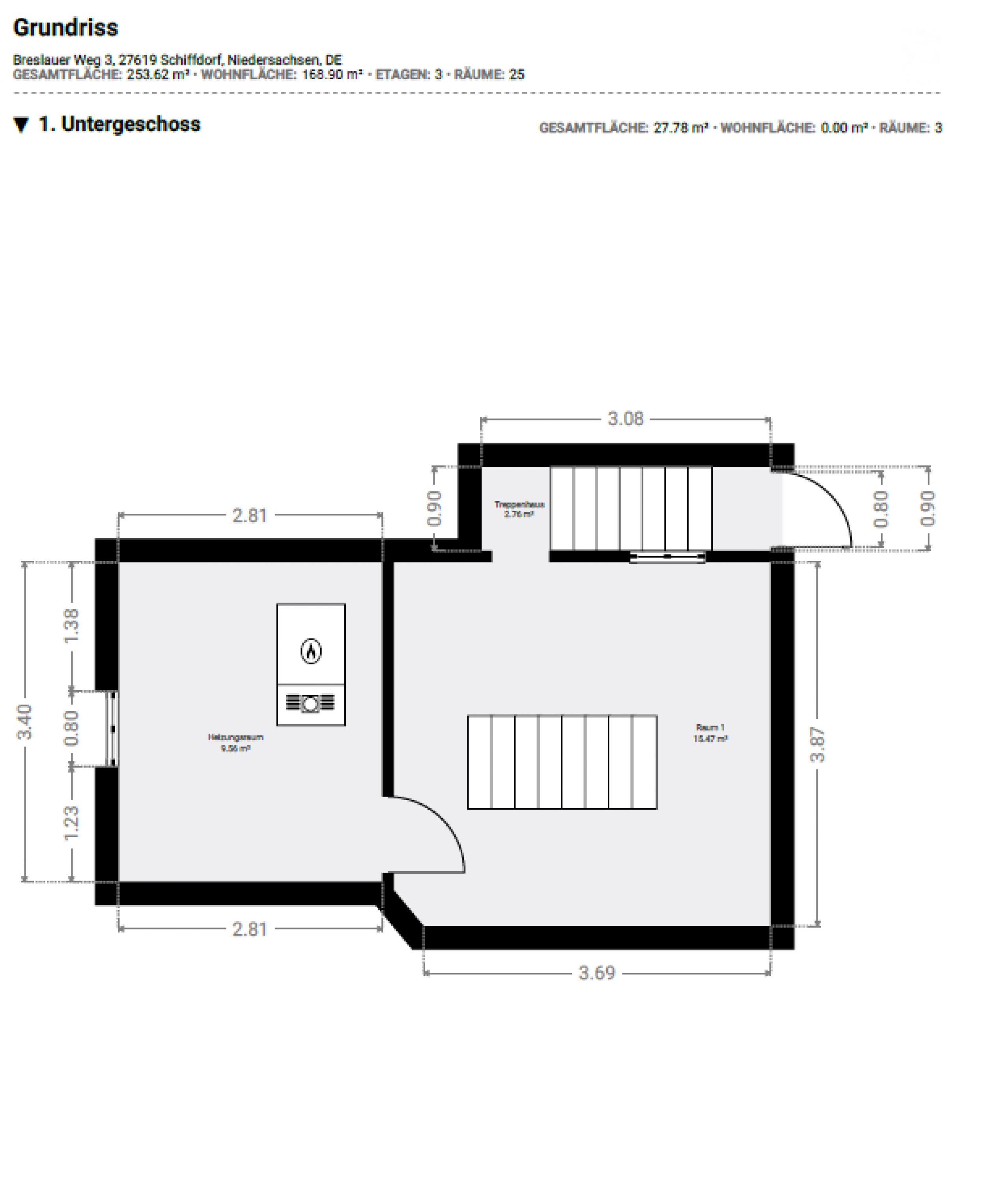 Schiffdorf-Spaden - Modernisiertes Einfamilienhaus mit Einliegerwohnung in ruhiger Lage - Grundriss Kellergeschoss