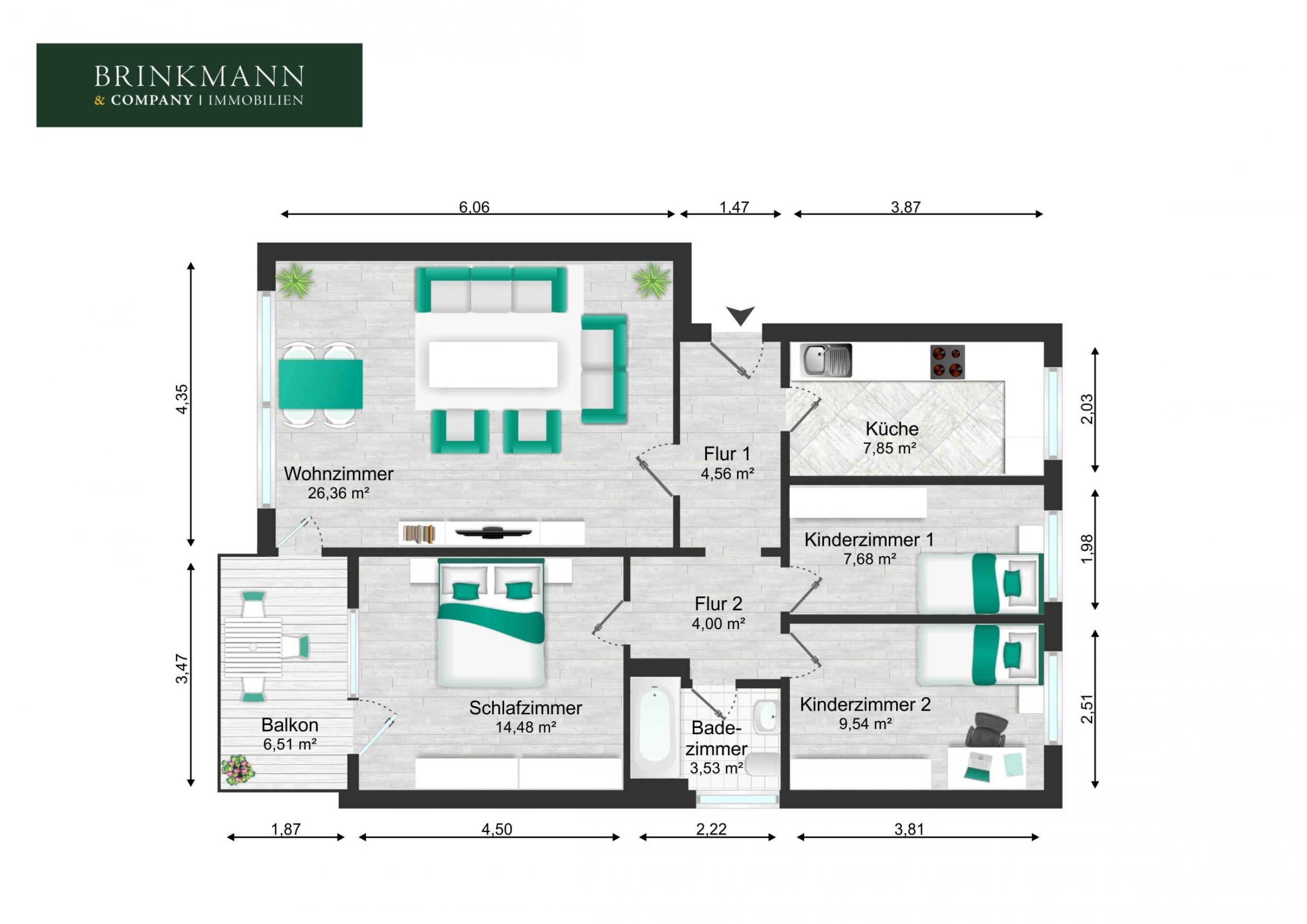 Leherheide - Modernisierte 4-Zimmer-Wohnung in Top-Lage - Wohnung