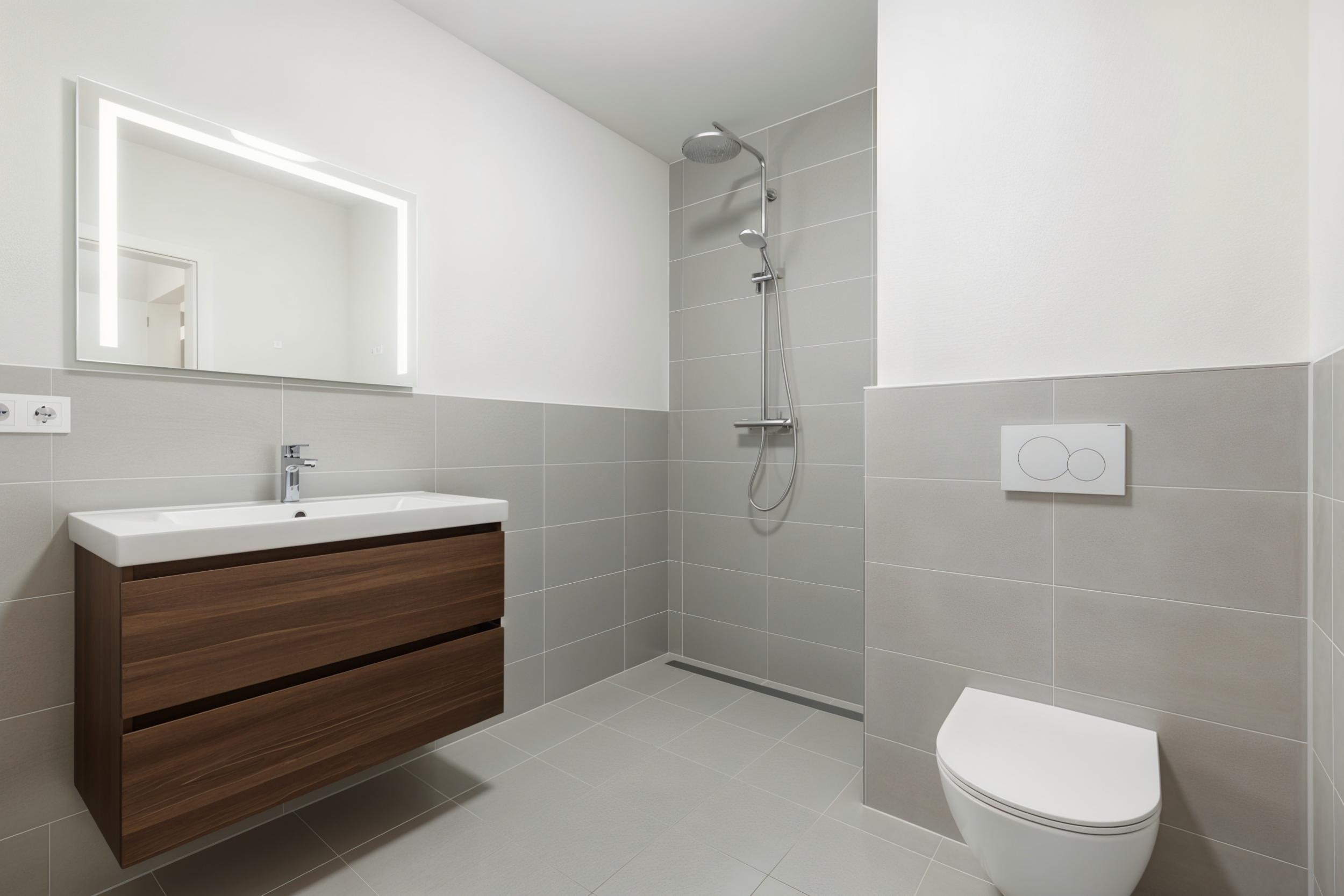 Döse - Rentable Ferienwohnung in direkter Nähe zum Strand - Badezimmer - (KI generiert)