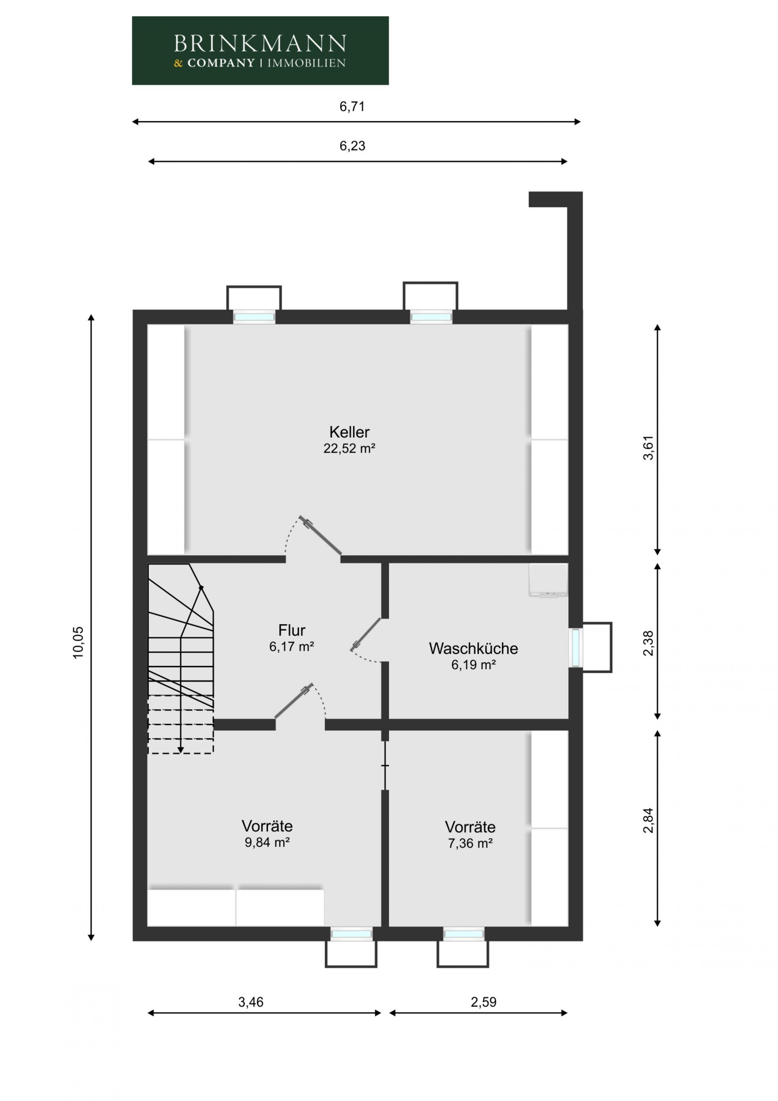Burglesum - Familienfreundliches Reihenendhaus in bevorzugter Lage - Grundriss Kellergeschoss 