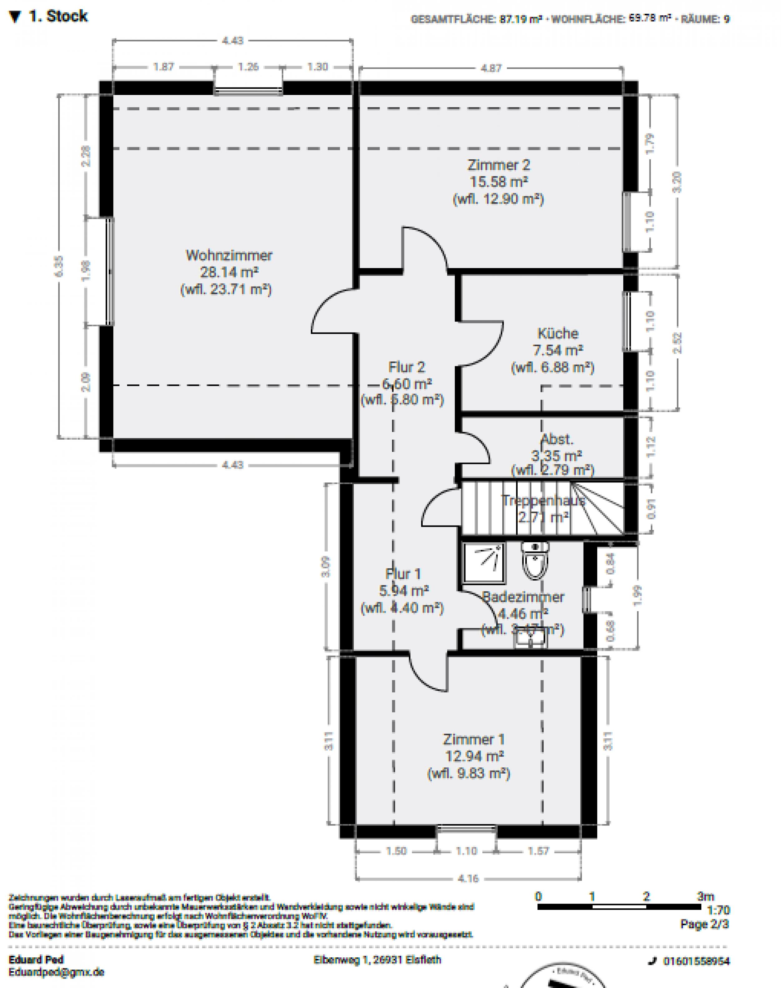 Sahlenburg - Ein- bis Zweifamilienhaus in attraktiver Lage - Grundriss Dachgeschoss