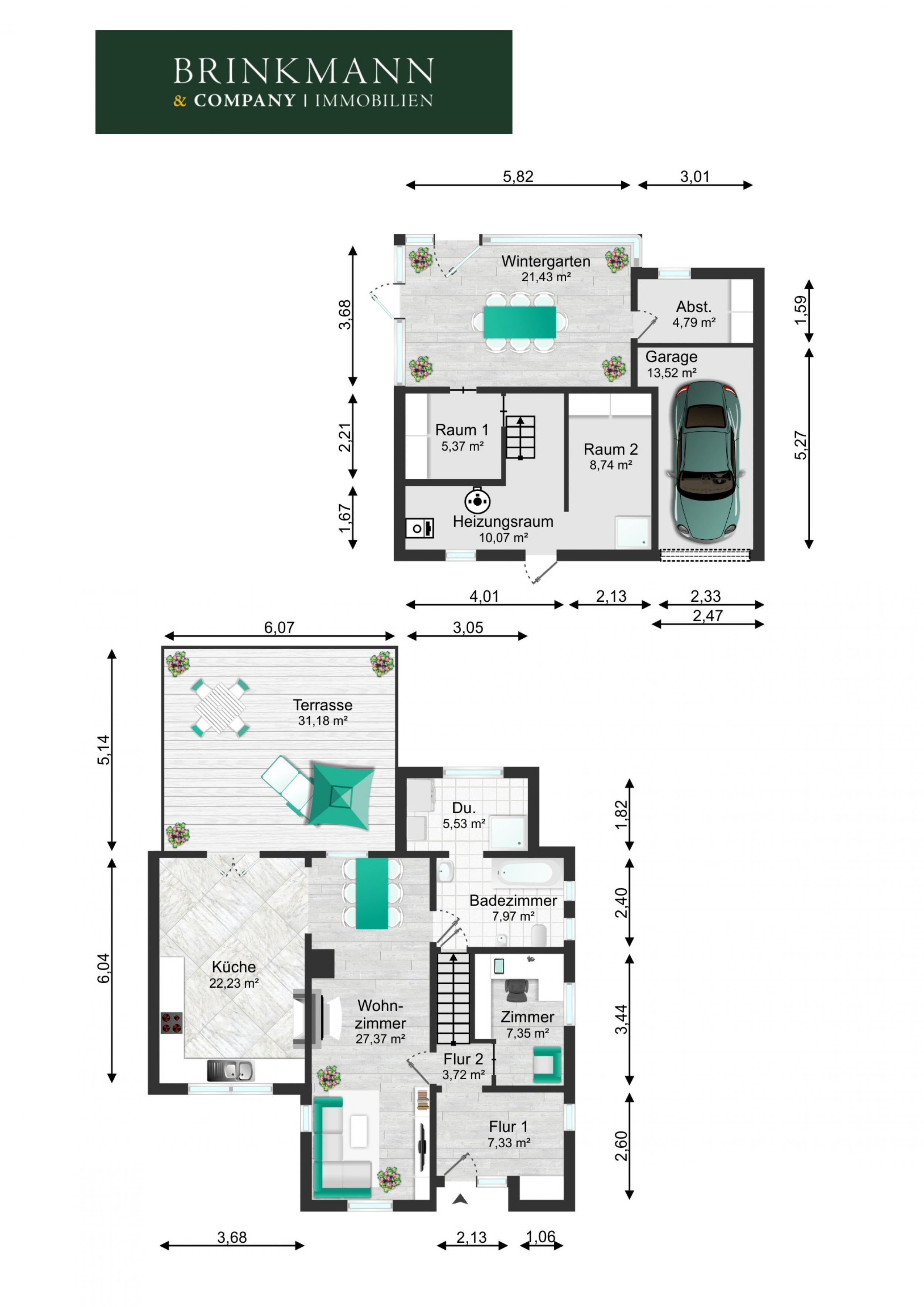 Surheide - Charmante Doppelhaushälfte mit Nebengelass und großem Grundstück - Grundriss Erdgeschoss