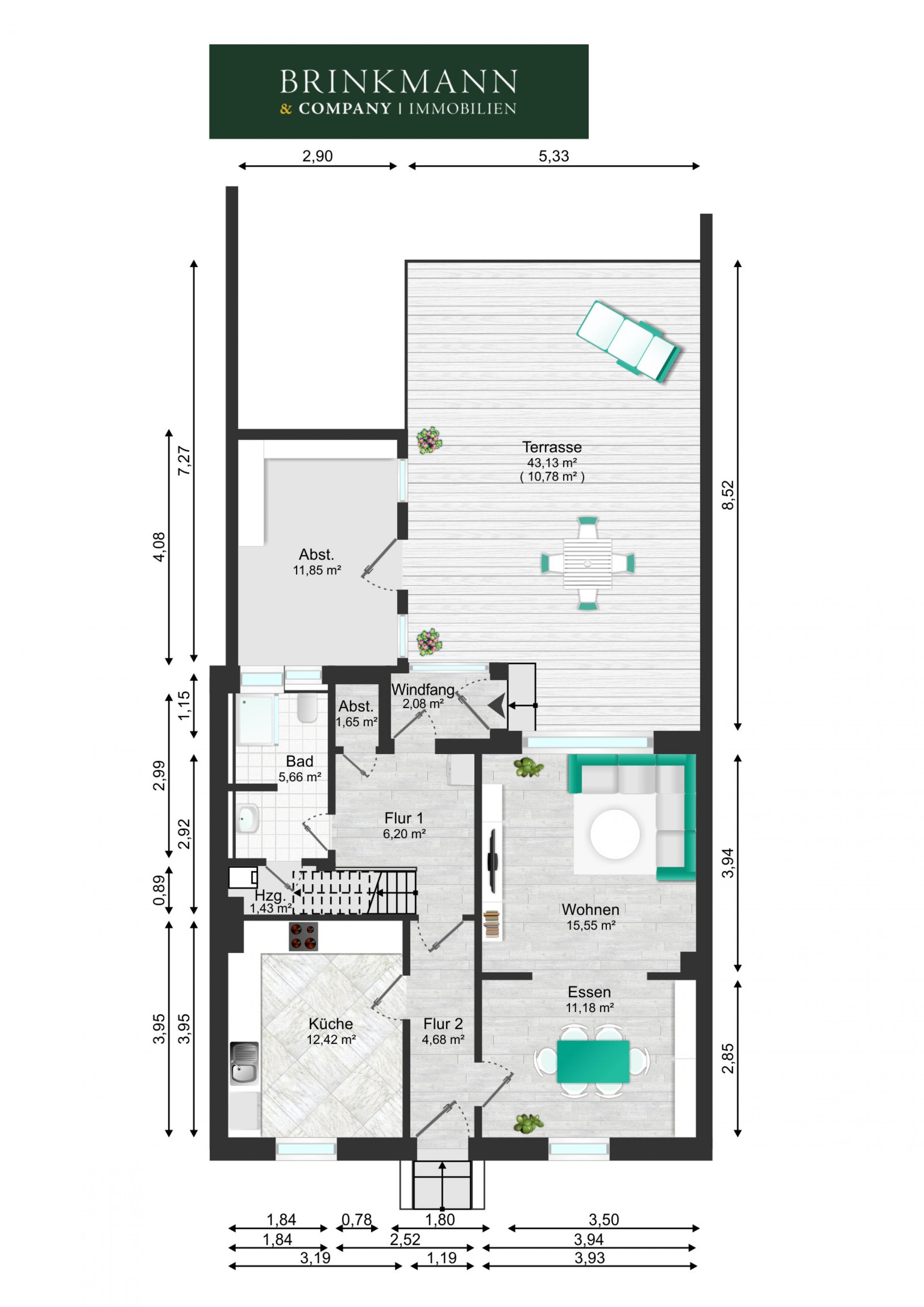 Geestemünde - Top-Renoviertes Reihenmittelhaus in gefragter Lage - Erdgeschoss - Grundriss