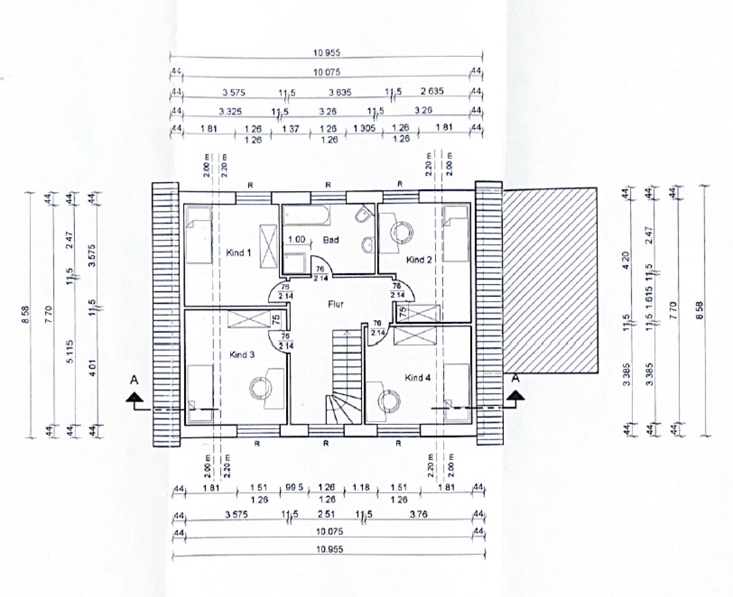 Loxstedt - Modernes KfW-60-Einfamilienhaus mit Erdwärme, Garage und pflegeleichtem Grundstück - Grundriss DG