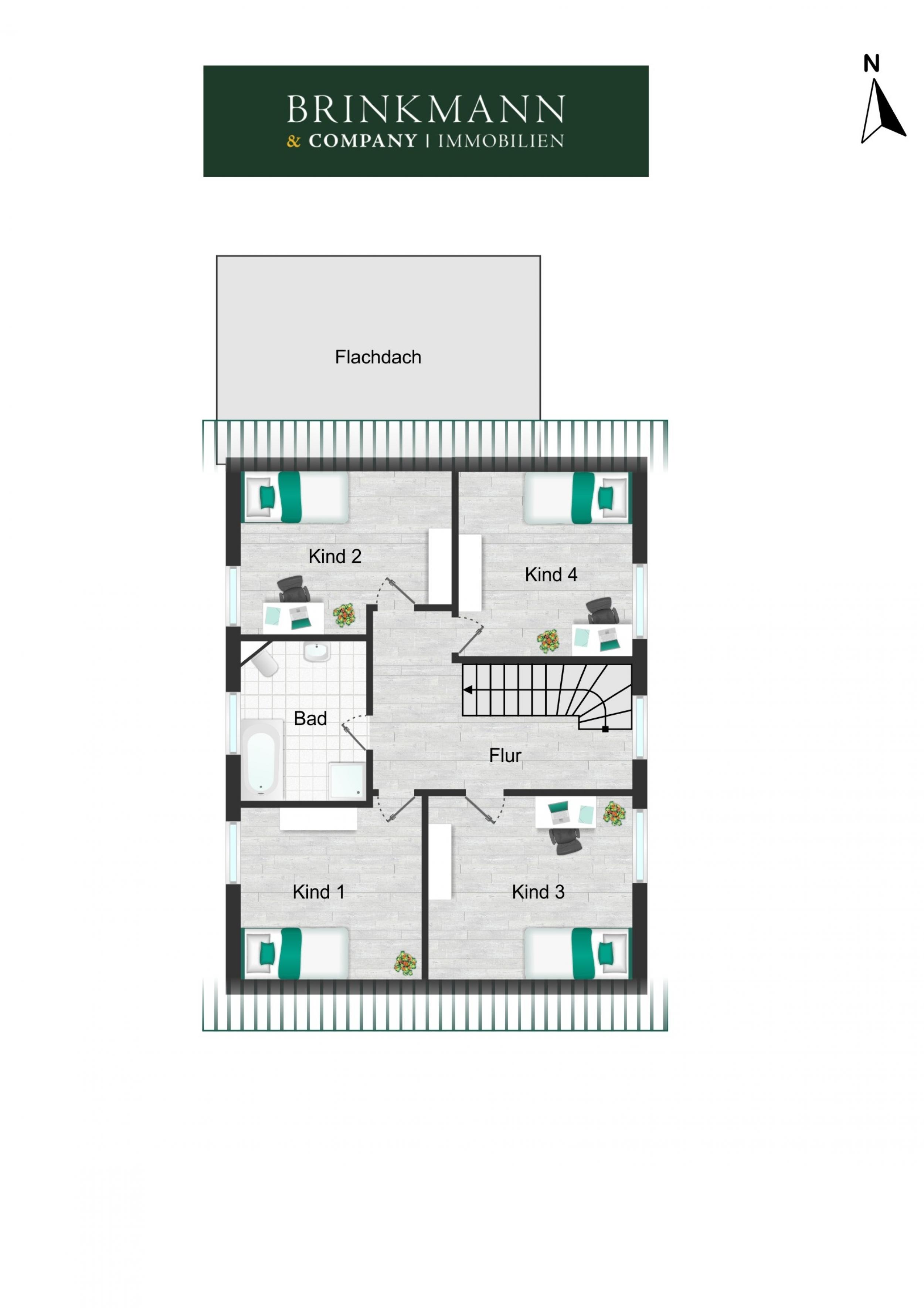 Loxstedt - Modernes KfW-60-Einfamilienhaus mit Erdwärme, Garage und pflegeleichtem Grundstück - Grundriss Erdgeschoss