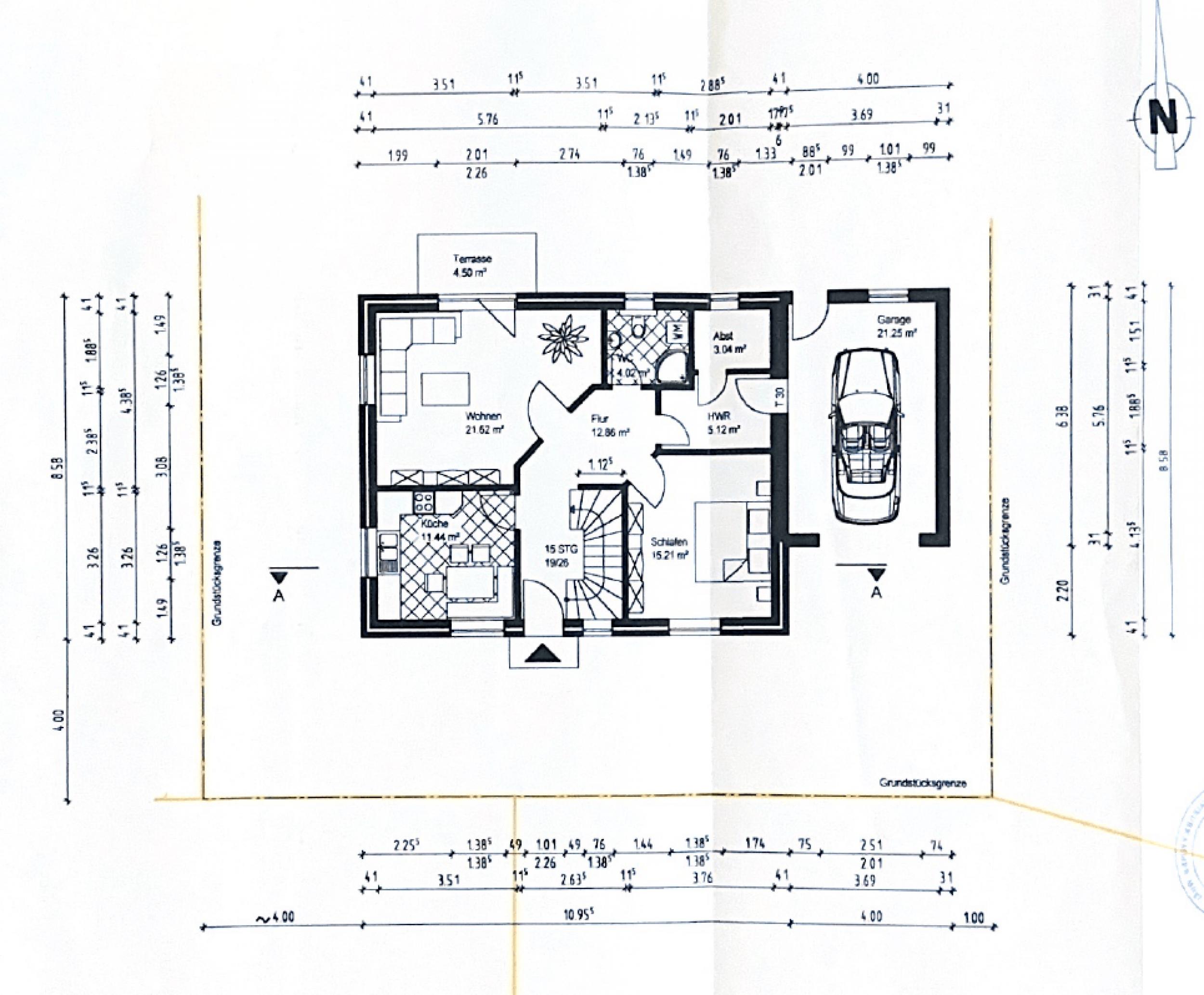Loxstedt - Modernes KfW-60-Einfamilienhaus mit Erdwärme, Garage und pflegeleichtem Grundstück - Grundriss EG
