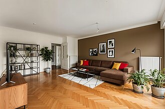 Burglesum - Attraktive Hochparterrewohnung mit großer Sonnenterrasse - Wohnzimmer - (KI generiert)